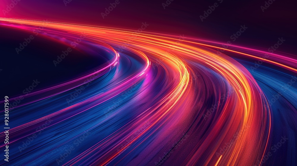 Abstract background with vibrant curved lines in blue, pink, and orange. Abstract background with vibrant curved lines in blue, pink, and orange.
