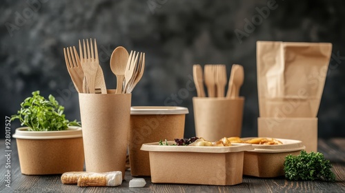 Reusable eco-friendly packaging with utensils, ideal for sustainable dining and food delivery, showcasing natural materials and design.