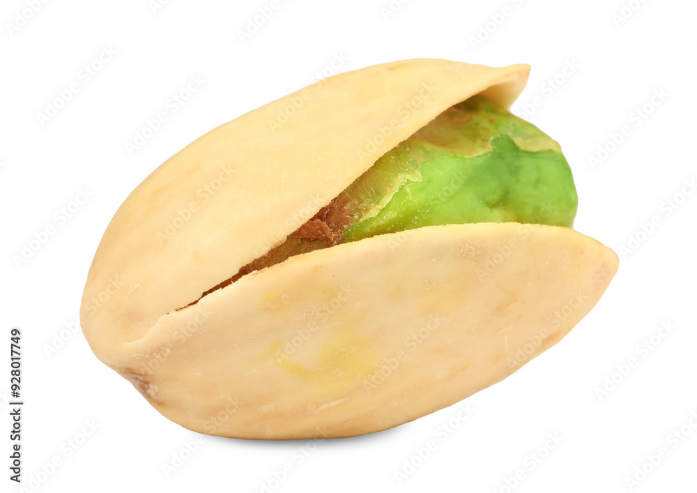 One tasty pistachio nut isolated on white One tasty pistachio nut isolated on white