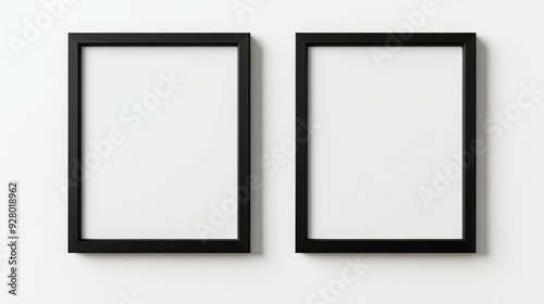 Two black picture frames on white background