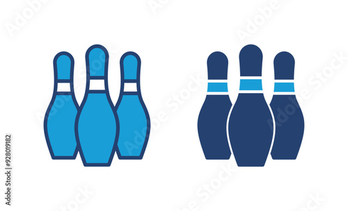 Bowling icon vector. bowling ball and pin icon. bowling pins