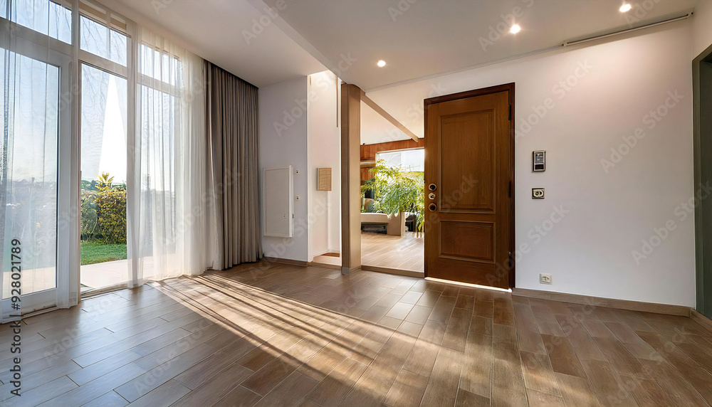 Fototapeta premium An image of a bright and open entrance. Image material for the entrance hall.