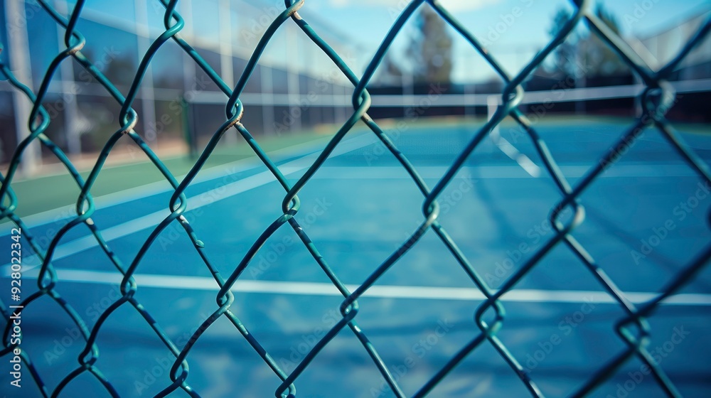 tennis court big fence with generative ai
