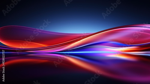 Abstract colorful wavy background with glowing lines.