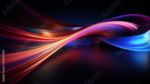 Abstract colorful wavy lines on a dark background.