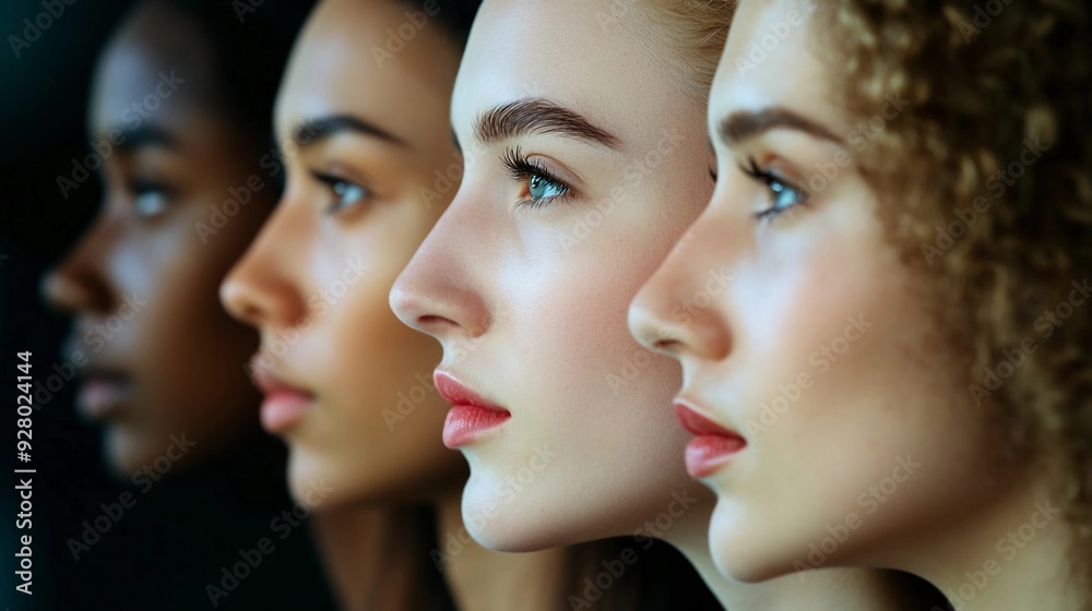 A group photograph of diverse young women from different ethnicities, races, and colors, DEI concept background, Diversity Equity Inclusion, defocused perspective, women equality day A group photograph of diverse young women from different ethnicities, races, and colors, DEI concept background, Diversity Equity Inclusion, defocused perspective, women equality day