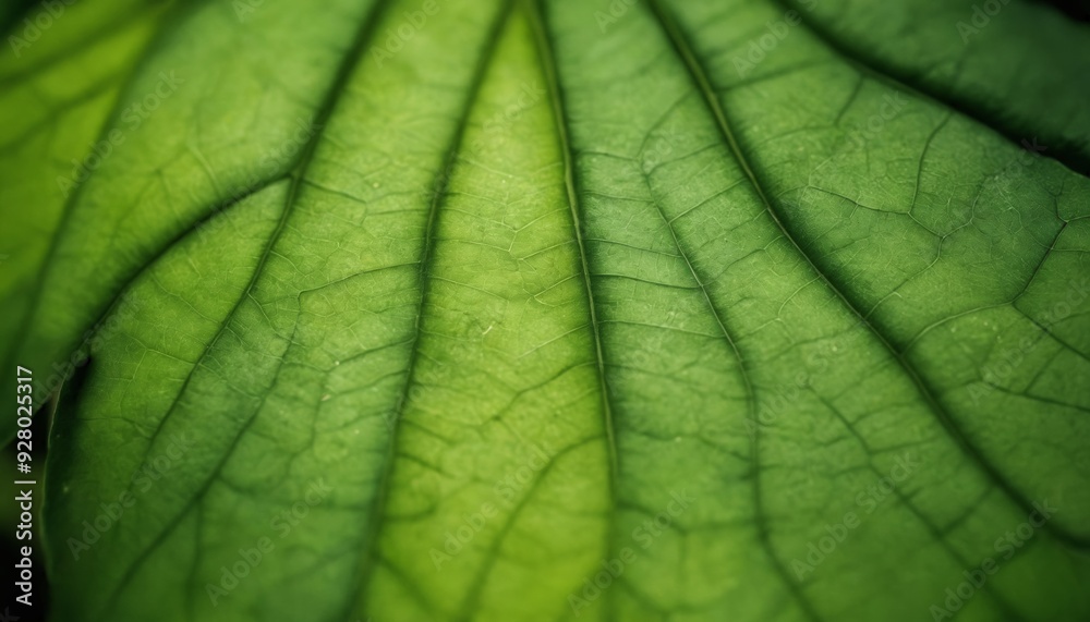A symphony of green: close-up on a leaf's intricate veins A symphony of green: close-up on a leaf's intricate veins