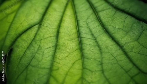 A symphony of green: close-up on a leaf's intricate veins