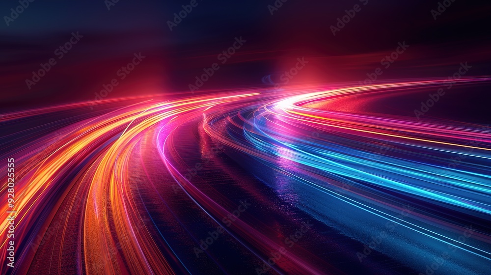 Abstract digital art with glowing neon lines. Abstract digital art with glowing neon lines.