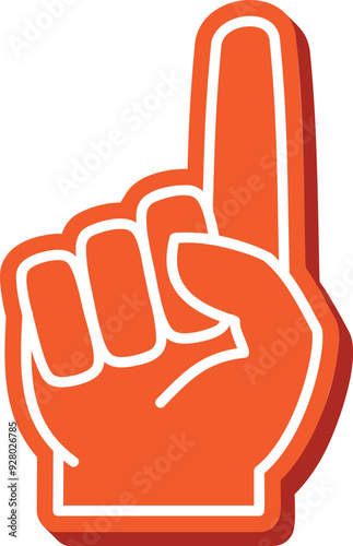 Pointing finger foam hand gesture color icon
