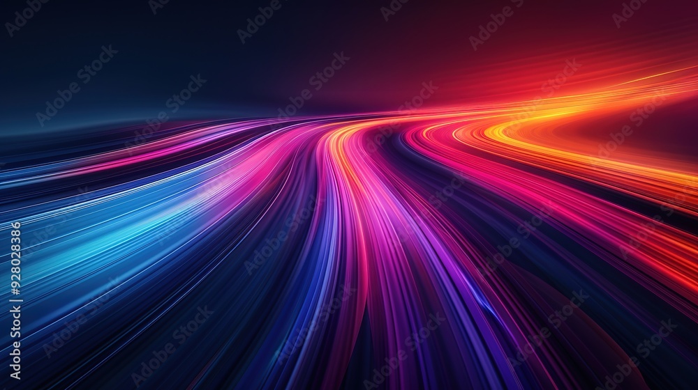 Abstract glowing lines in blue, purple, red, and orange. Abstract glowing lines in blue, purple, red, and orange.