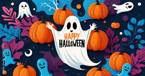 Halloween background with a...