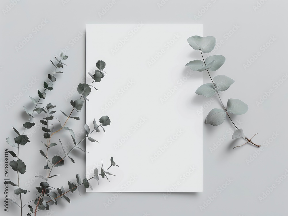 White vertical paper sheet Mockup, letter or invitation on a grey background. with generative ai White vertical paper sheet Mockup, letter or invitation on a grey background. with generative ai