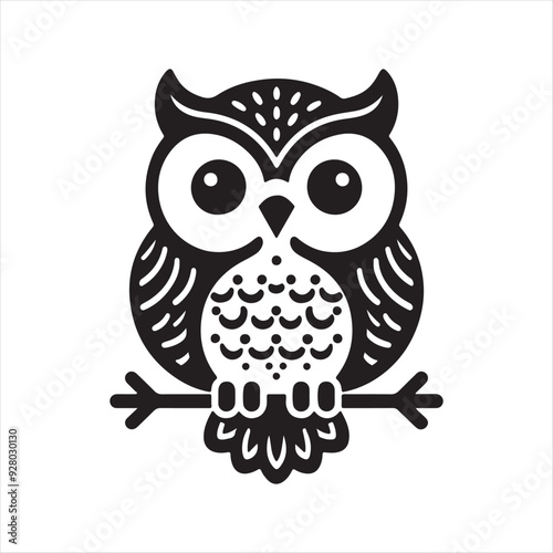 A owl vector art silhouette photo