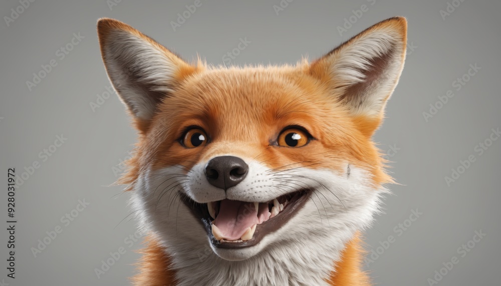 A cheerful red fox smiles for the camera A cheerful red fox smiles for the camera