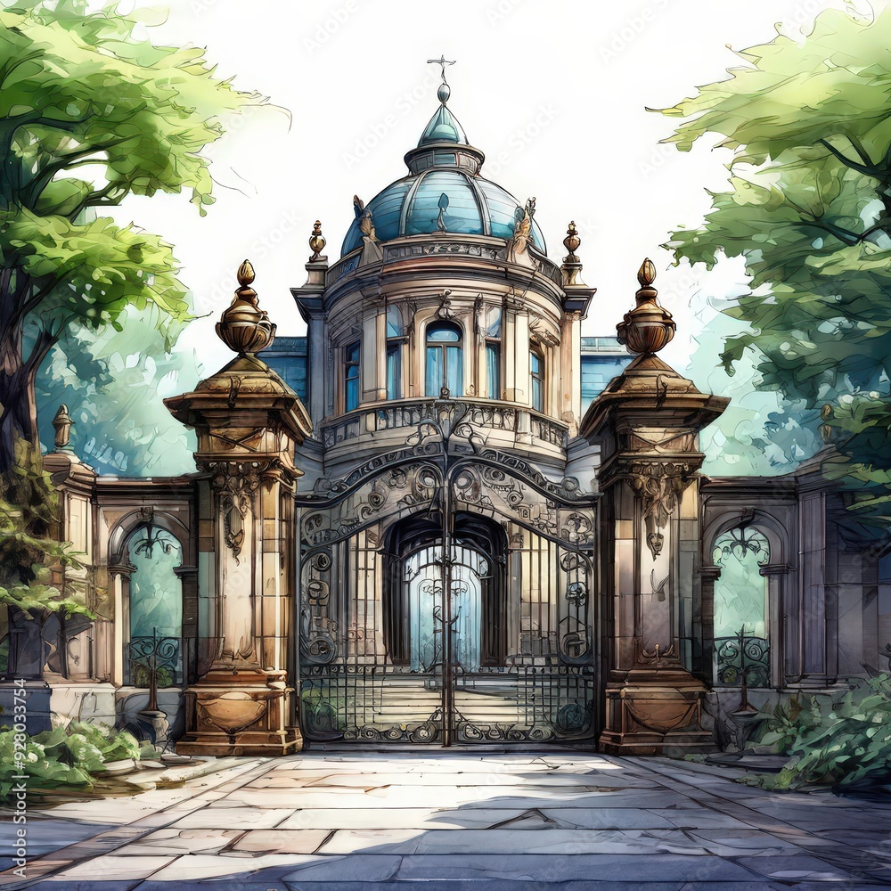 the AI Image Generator, Entrance gate in Church the AI Image Generator, Entrance gate in Church