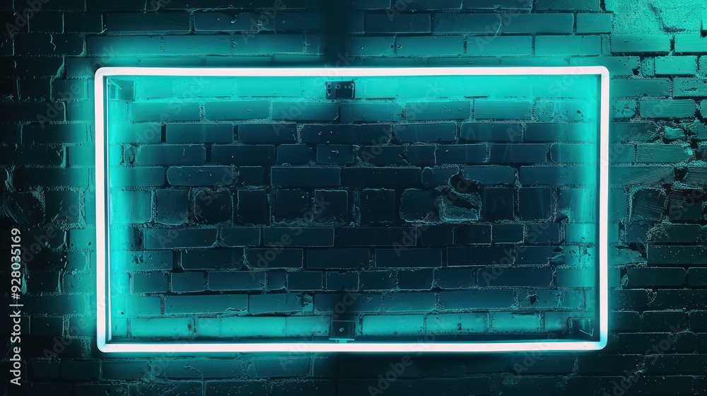 Neon Sign on Brick Wall Neon Sign on Brick Wall