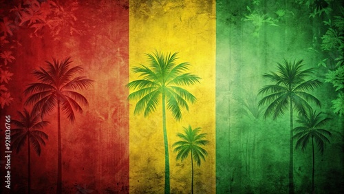 Green, yellow, and red reggae background with a vibrant and tropical feel , Reggae, music, Jamaican, dancehall, background