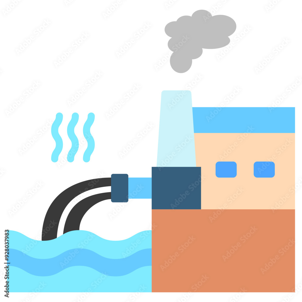 Water Pollution multi color icon, related to ecology and environment theme. Use for modern concept, UI or UX kit, web and app development.