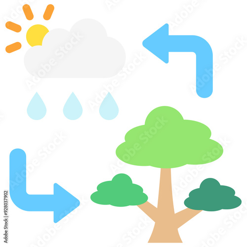 Ecosystem Services multi color icon, related to ecology and environment theme. Use for modern concept, UI or UX kit, web and app development.