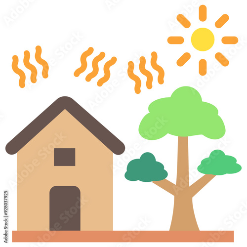Heatwave multi color icon, related to ecology and environment theme. Use for modern concept, UI or UX kit, web and app development.