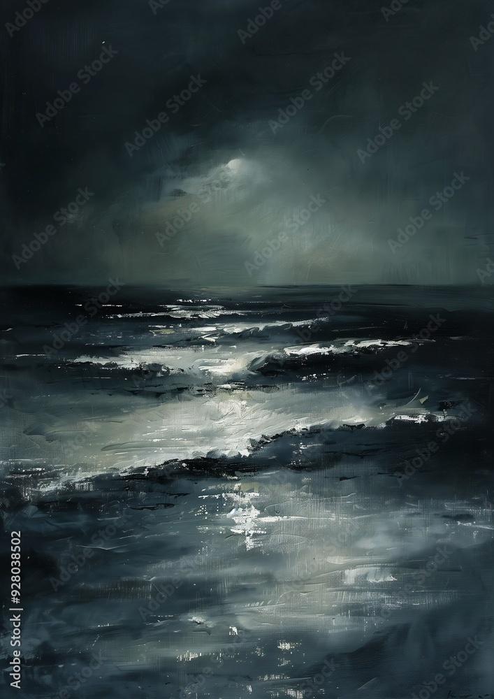 white shining deep moody single vague standing almost moonlit brooding clouds