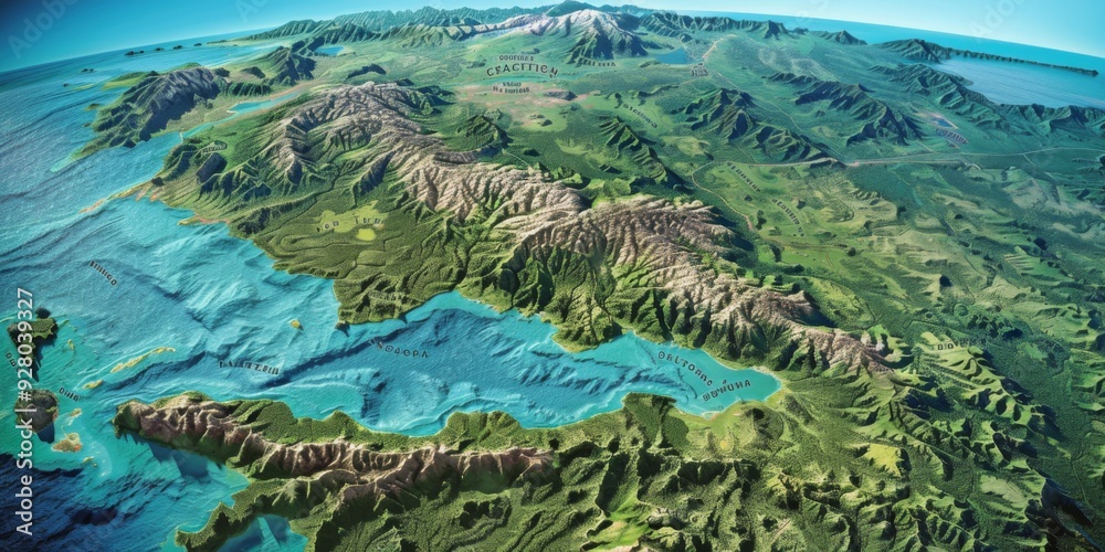 Java Geographic Comprehensive Geographic and Urban Layout Map of Java Island with Major ...