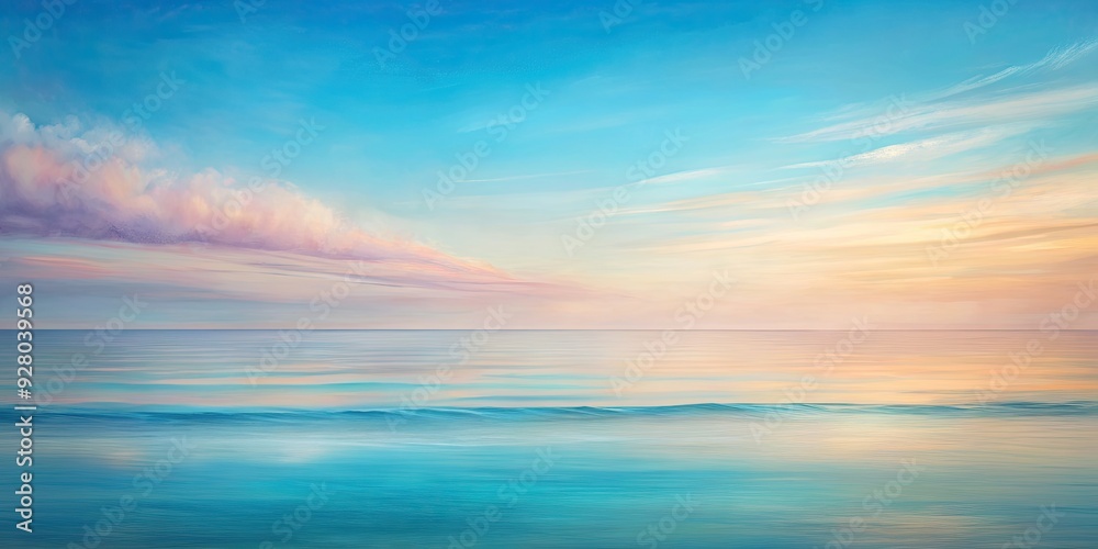 Obraz premium Minimalist pastel seascape painting , seascape, minimalist, art, painting, ocean, waves, calm, serene, peaceful