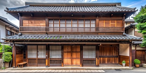 Fototapeta Naklejka Na Ścianę i Meble -  Traditional small Japanese house facade in Tokyo, Japan , traditional, small, Japanese, house, front, Tokyo, Japan