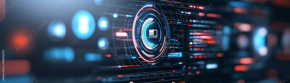 Obraz premium Futuristic digital interface with data visualization