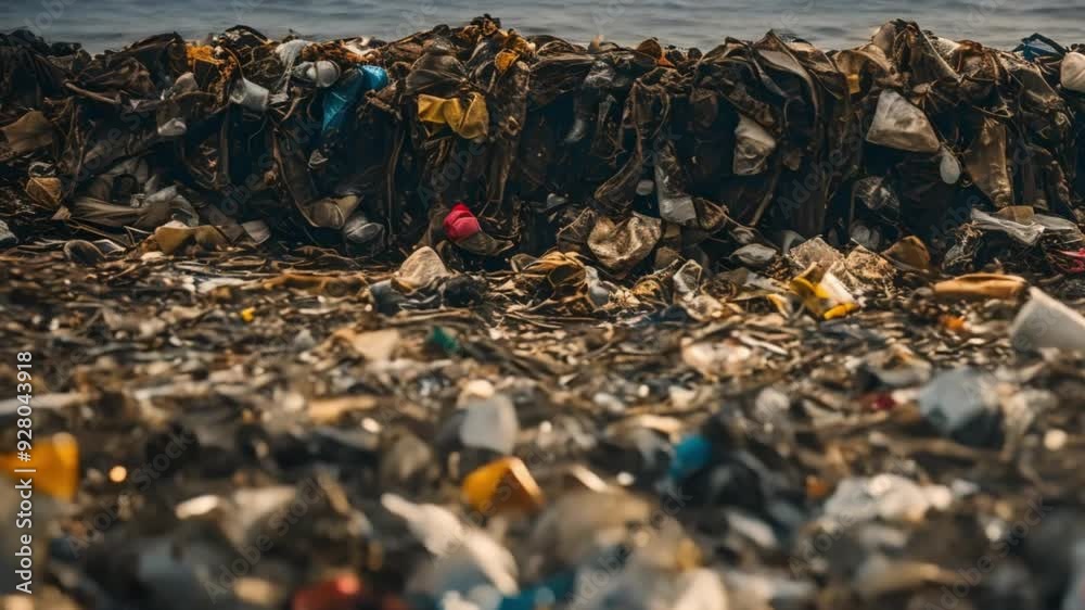 A large amount of trash polluting our waters A large amount of trash polluting our waters