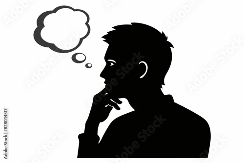 
A man Thinking silhouette vector illustration isolated on a white background