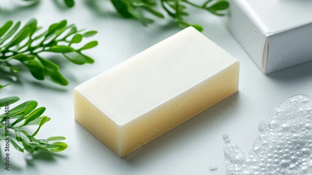 Natural Soap Bar with Fresh Greenery Natural Soap Bar with Fresh Greenery