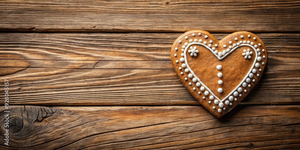 Homemade gingerbread heart on rustic wooden background for Valentine's Day , gingerbread, heart, homemade, love, baked goods Homemade gingerbread heart on rustic wooden background for Valentine's Day , gingerbread, heart, homemade, love, baked goods