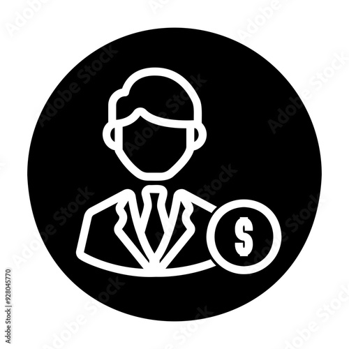 bank teller profile Solid icon