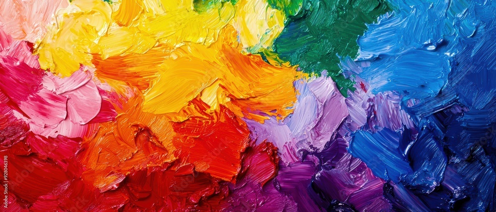 A vibrant abstract painting showcasing a beautiful blend of colors with bold strokes and dynamic texture. A vibrant abstract painting showcasing a beautiful blend of colors with bold strokes and dynamic texture.