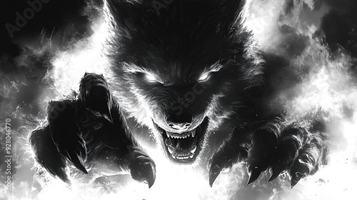 wolf in the night use for wallpaper
