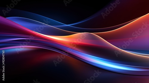 Abstract wavy design in red, blue, and purple hues.