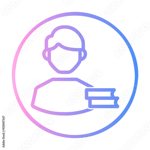 librarian profile Line Gradient Icon