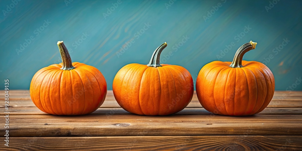 Three pumpkins sitting together in a row, pumpkins, gourds, fall, autumn, harvest, orange, seasonal, farm, Halloween Three pumpkins sitting together in a row, pumpkins, gourds, fall, autumn, harvest, orange, seasonal, farm, Halloween