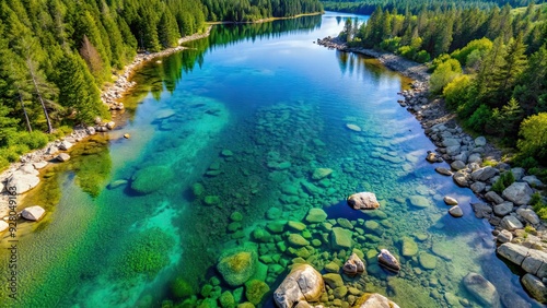Shallow clear water over rocky lake bed, aerial view , nature, photography, aerial, water, rocks, lake, calm, peaceful