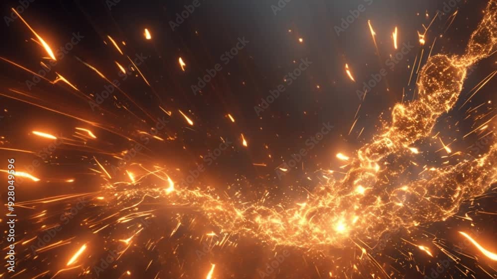 Animated intro with flying fire sparks Design an explosive background ...