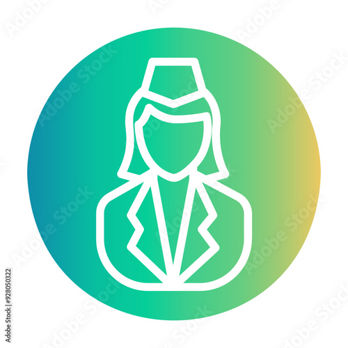flight attendant profile Gradient icon