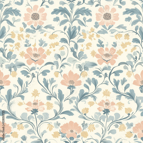 Wallpaper Mural seamless pattern with flowers Torontodigital.ca
