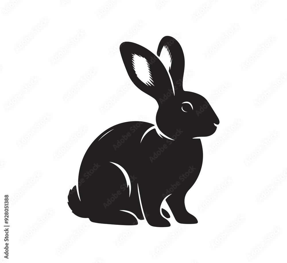 Obraz premium black and white rabbit