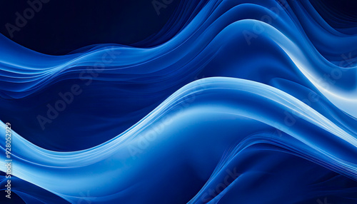 Abstract Blue Wave Light Art