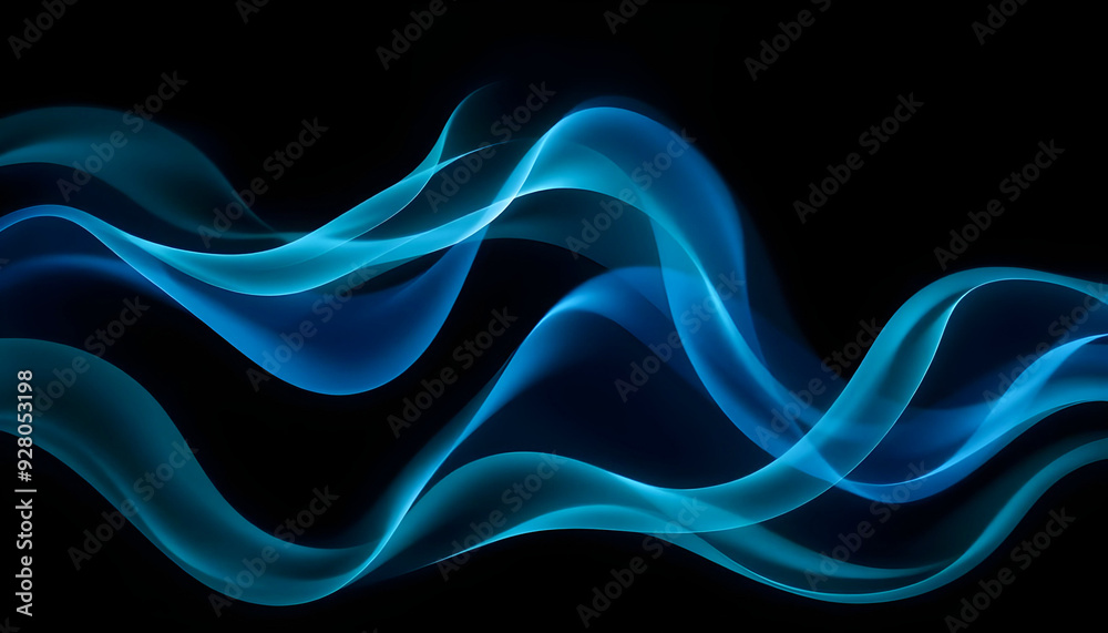 Obraz premium Abstract Blue Wave Light Art