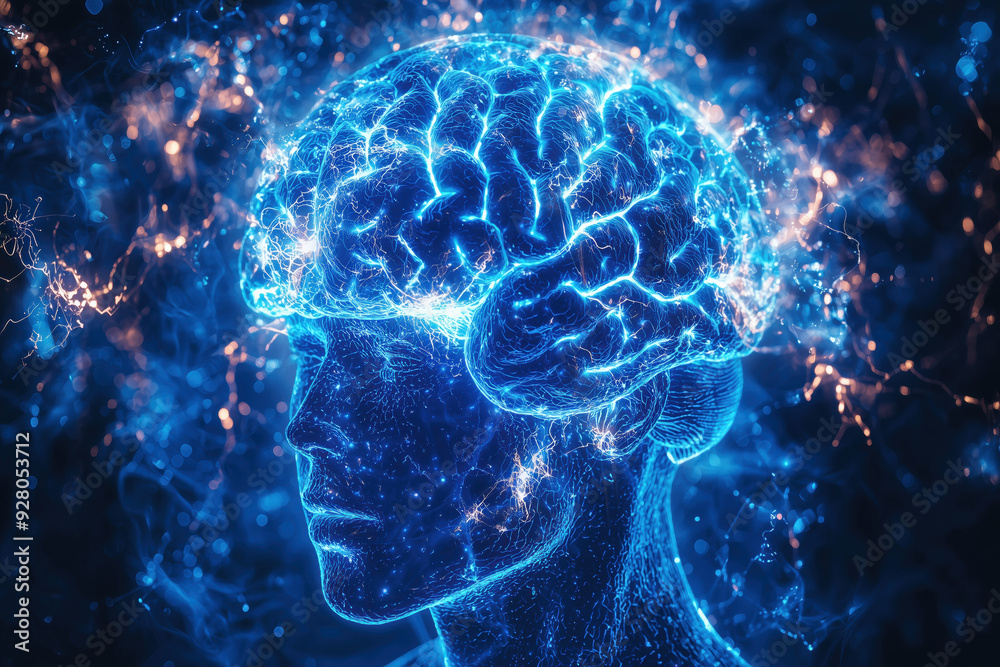 Glowing Digital Brain Neuroscience Intelligence Technology Visualization Glowing Digital Brain Neuroscience Intelligence Technology Visualization