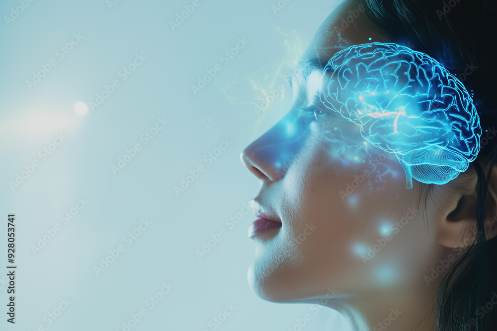 Futuristic Brain Technology Digital Intelligence Neuroscience Profile Futuristic Brain Technology Digital Intelligence Neuroscience Profile