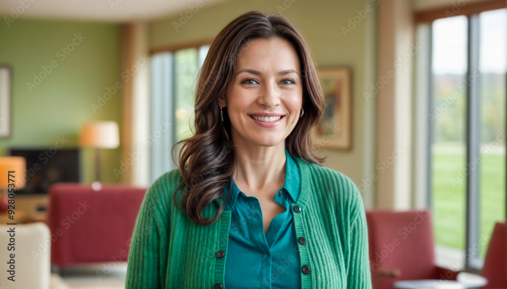 Confident Woman Smiling Indoors Confident Woman Smiling Indoors